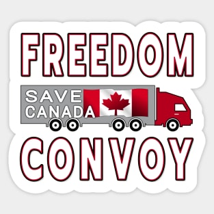 FREEDOM CONVOY TO OTTAWA CANADA JANUARY 29 2022 WHITE LETTERS Sticker